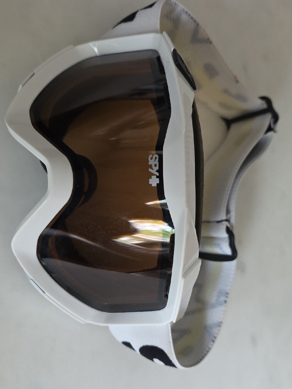 SPY White Snow Goggles with Brown Lens